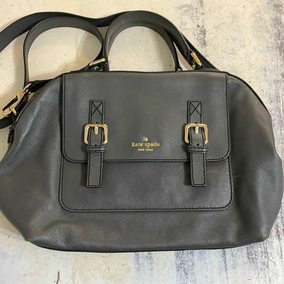 Kate Spade Gray Leather Satchel Purse - Picture 1 of 7